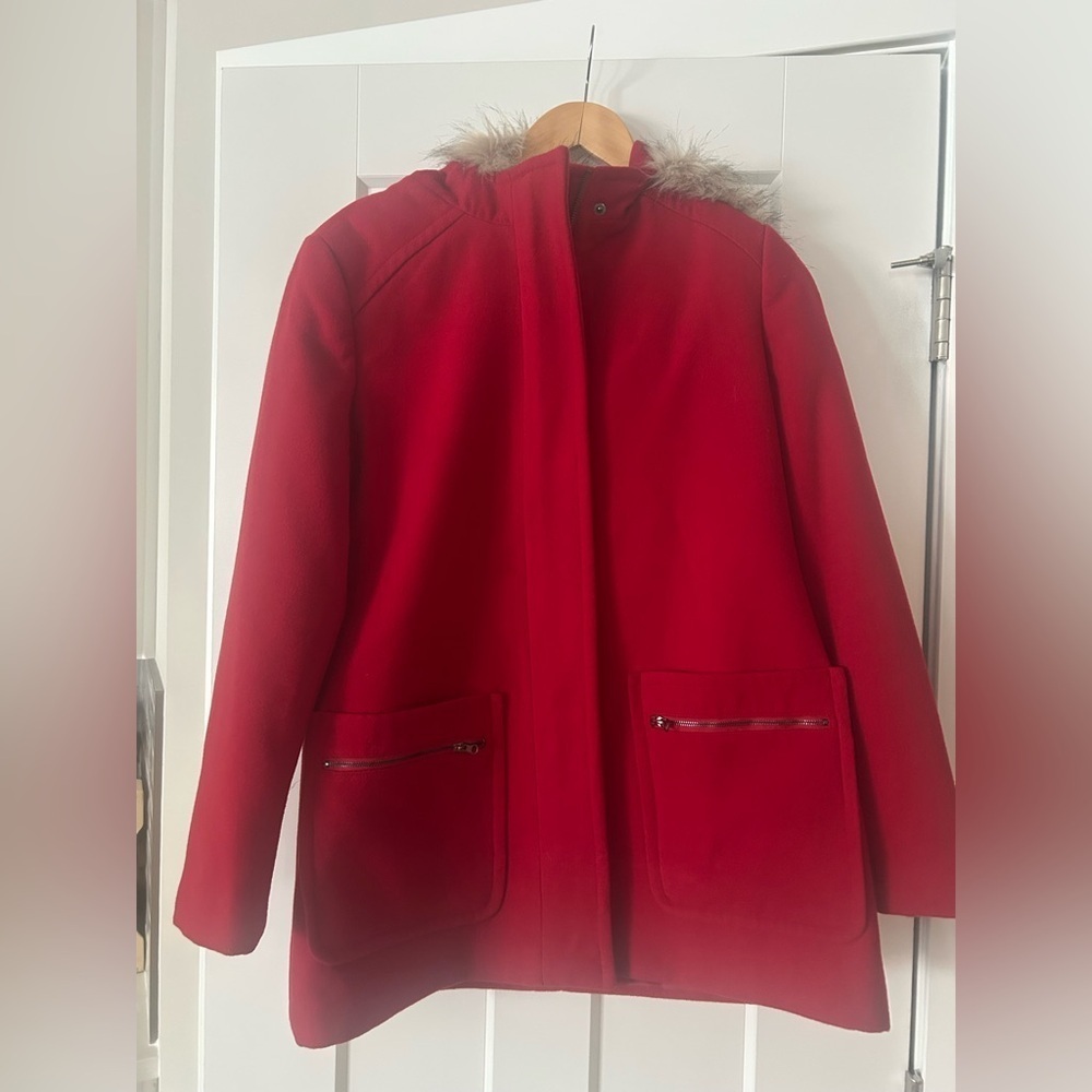 Mackintosh New England red jacket with faux fur hood size M